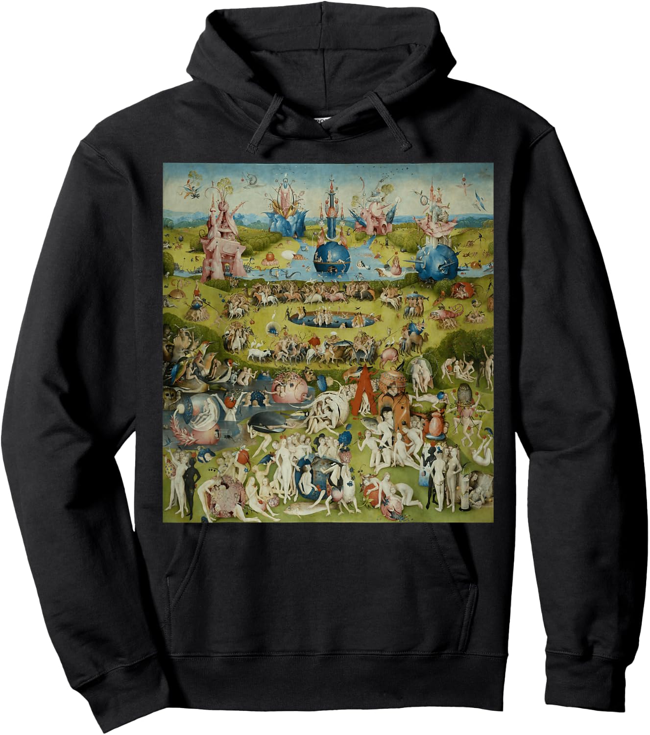 The Garden of Earthly Delights Famous Painting By Bosch Hoodie - Hoodie | Black