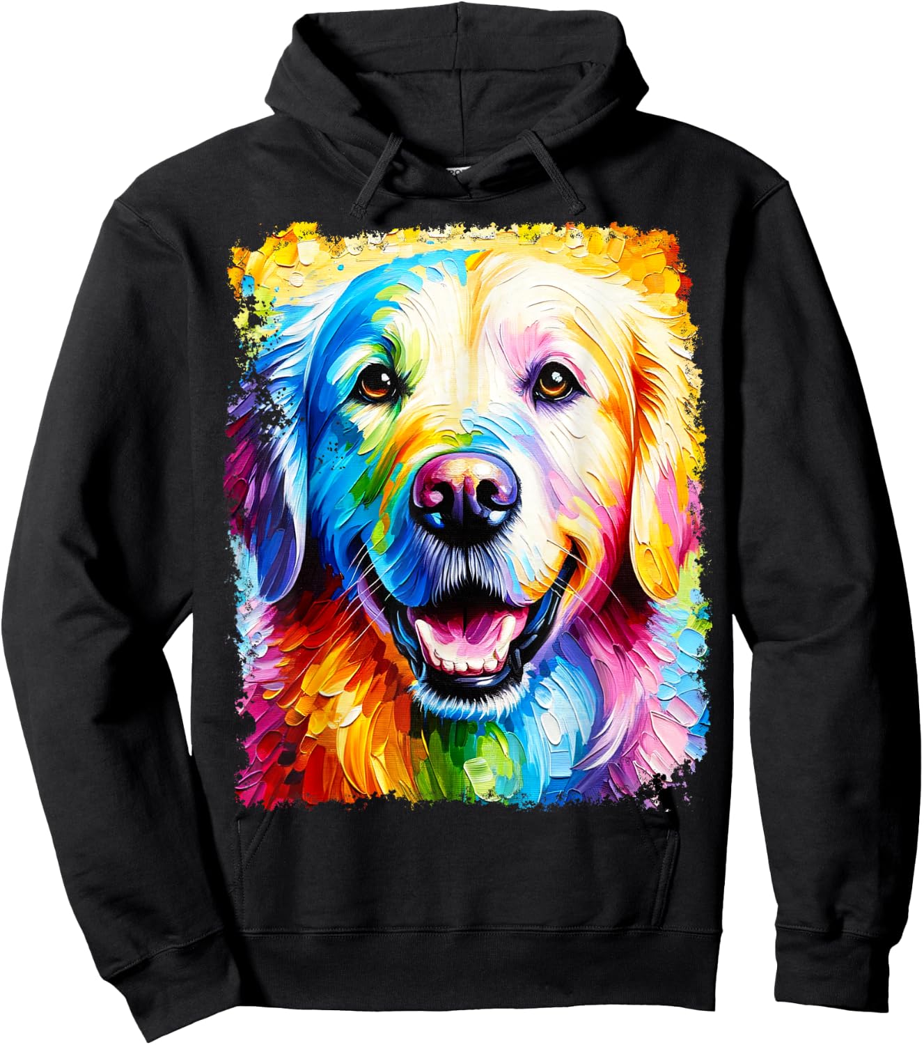 Golden Retriever Rainbow Hoodie - Hoodie | Black