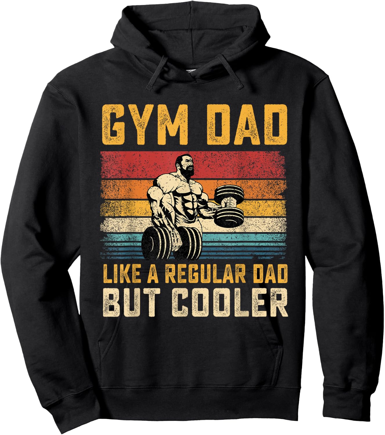 Gym Dad Like Regular Dad But Cooler Father's Day Hoodie - Hoodie | Black