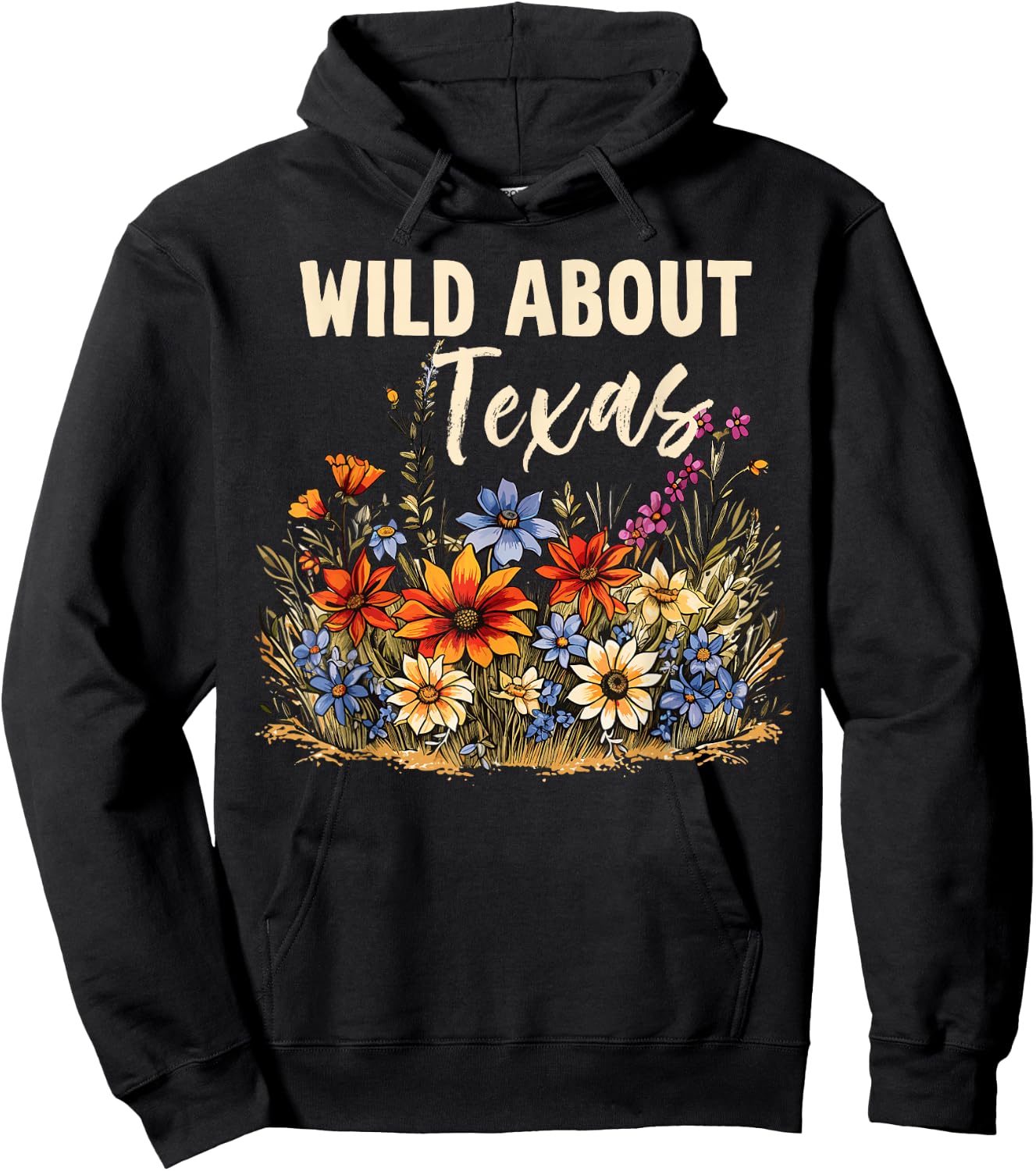 Wildflower Fields Wildflowers Bluebonnet Texas Spring Hoodie - Hoodie | Black