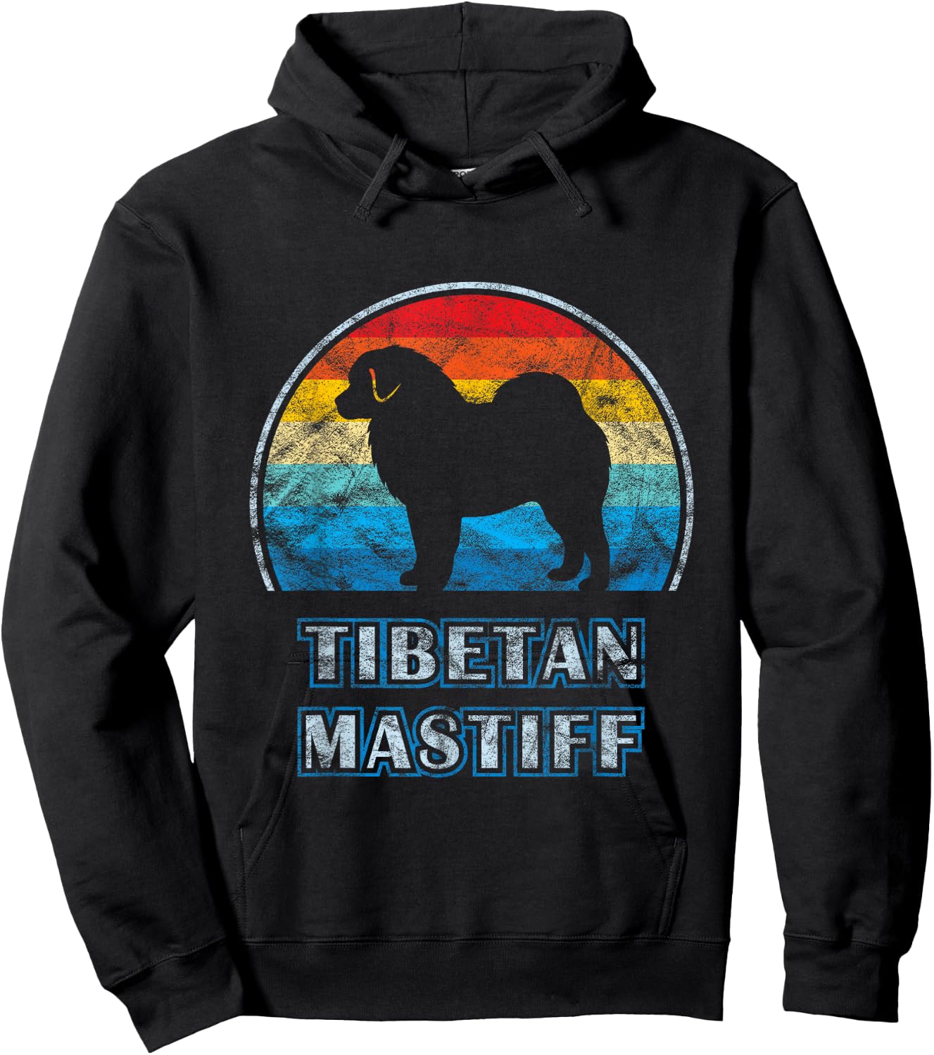 Tibetan Mastiff Vintage Design Dog Hoodie - Hoodie | Black