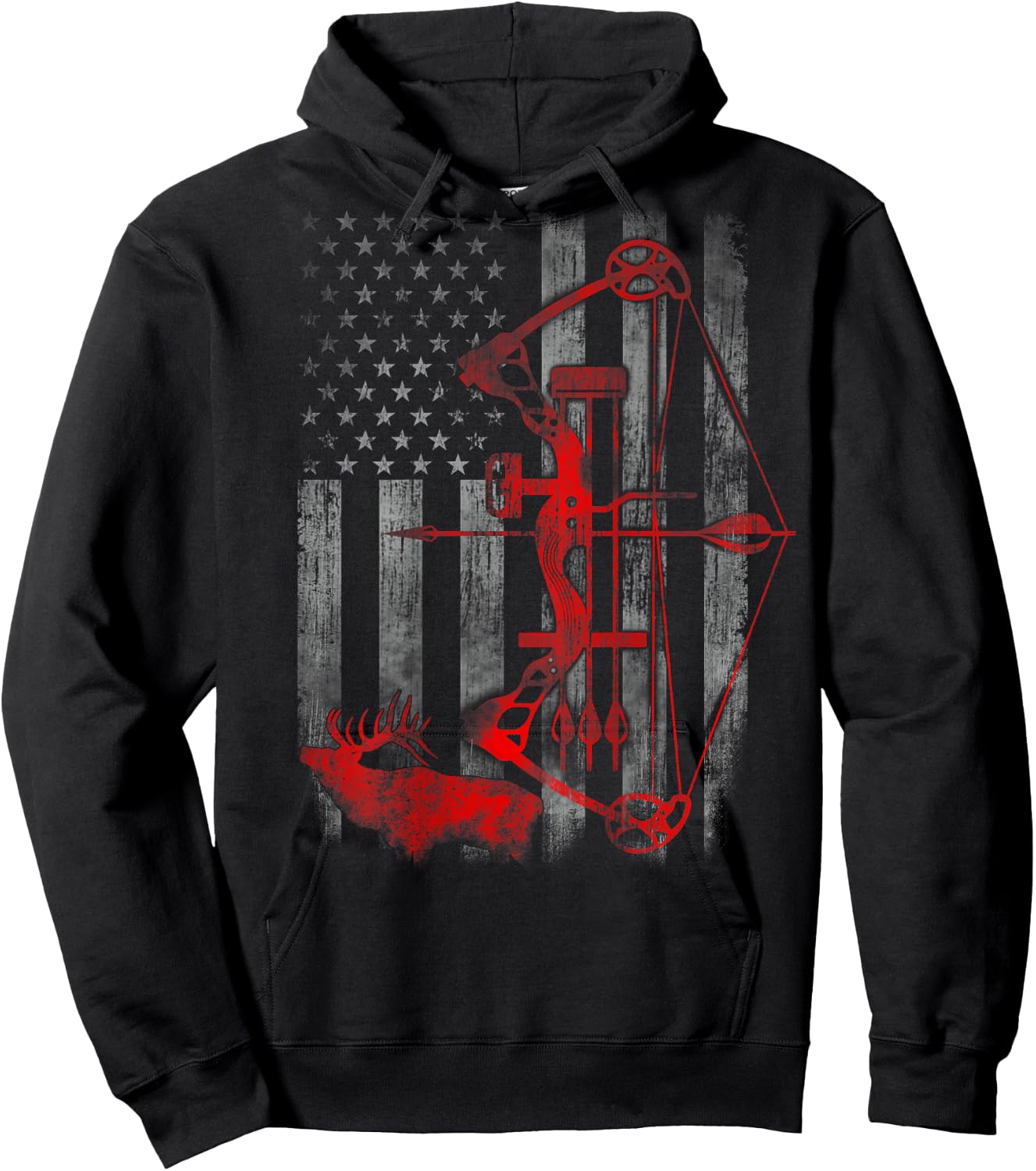 Bow Deer hunting flag Archery Hoodie - Hoodie | Black