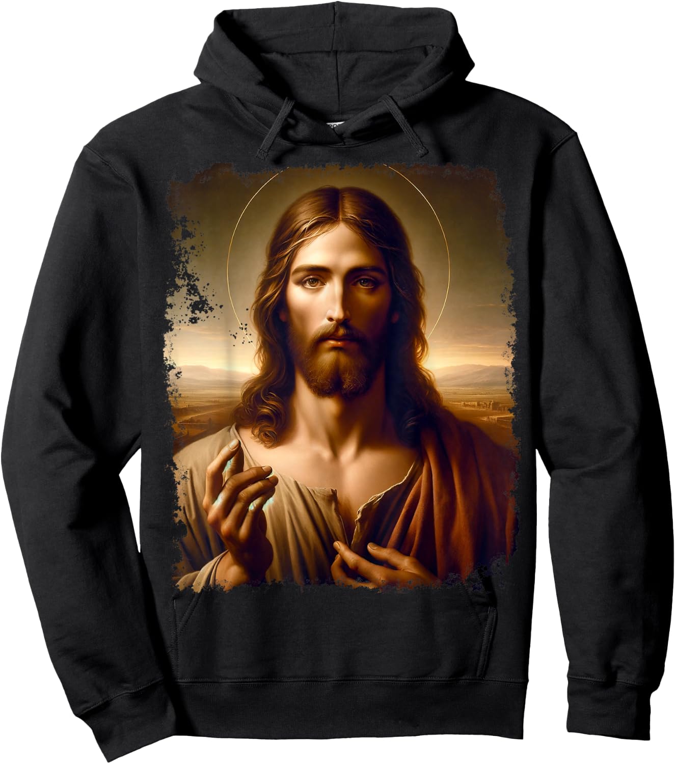 Renaissance Jesus Christ Spiritual Leader Portrait Art Hoodie - Hoodie | Black