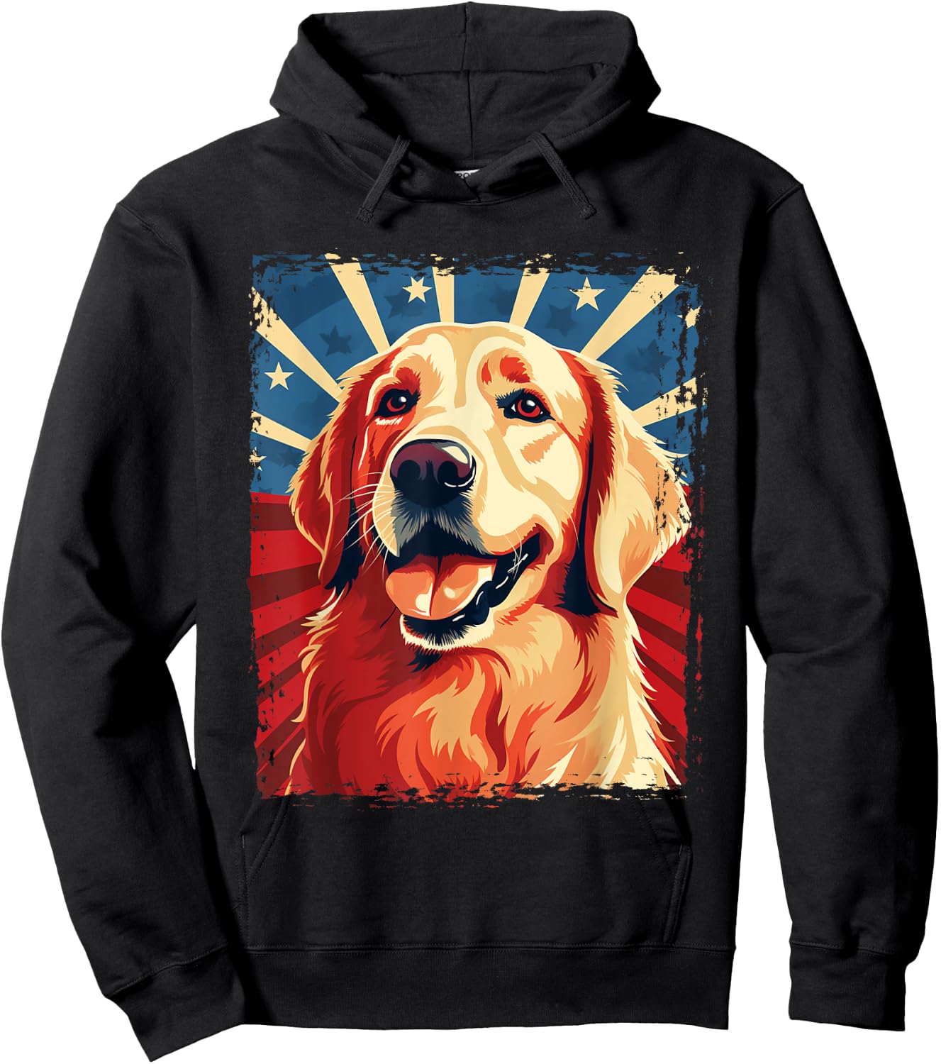 Golden Retriever for Kid Boys Girls Funny USA Dog Hoodie - Hoodie | Black