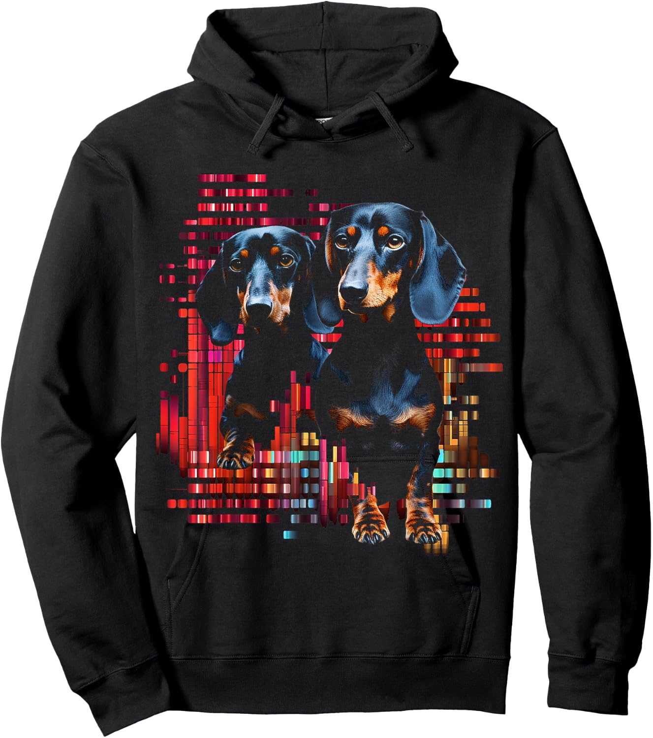 Dachshund Love Animal Pet Pixel Art Graphic Dog Dachshund Men Women Kids Hoodie - Hoodie | Black