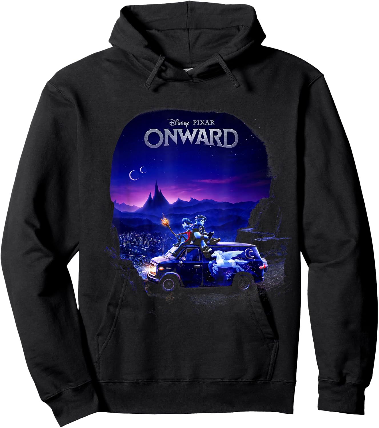 Disney Pixar Onward Poster Fade Hoodie - Hoodie | Black