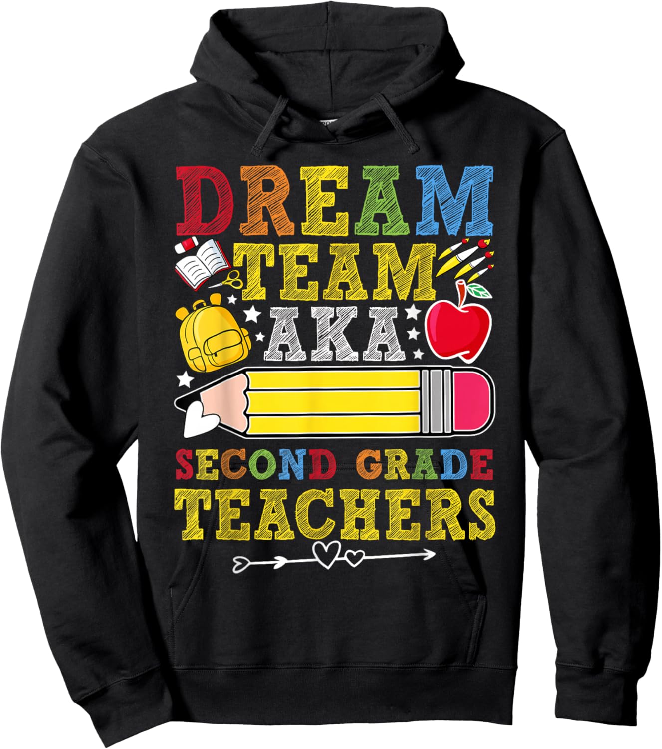 2nd Grade Dream Team Teachers Second Grade Teacher Hoodie - Hoodie | Black