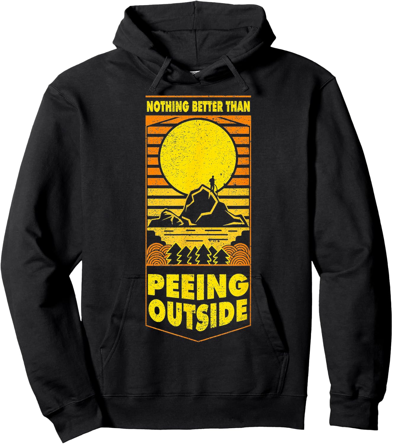 Nothing Better Than Peeing Outside Retro Vintge Hoodie - Hoodie | Black