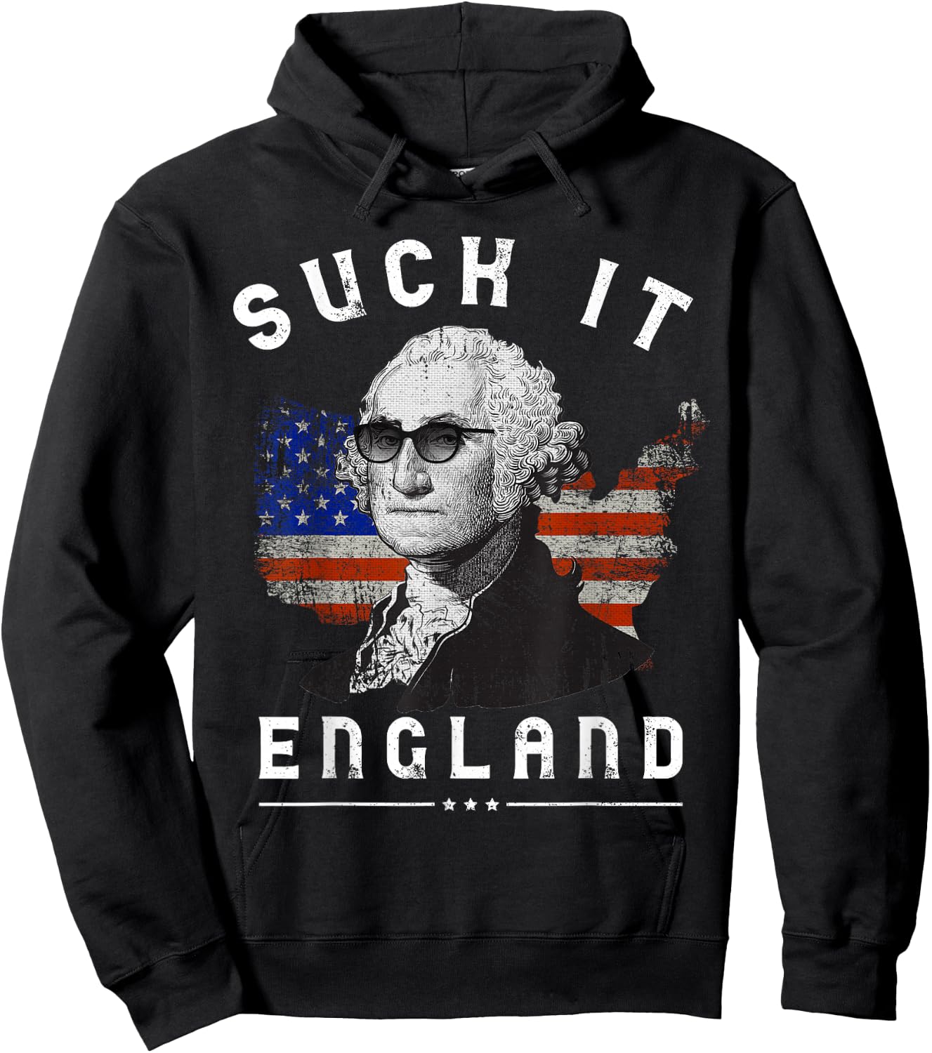 Suck It England Funny 4th of July George Washington 1776 Men Hoodie - Hoodie | Black