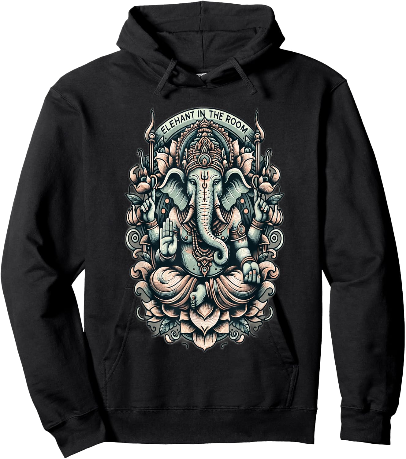 Elephant in the Room Ganesha | Spiritual Hindu Ganesh Indian Hoodie - Hoodie | Black