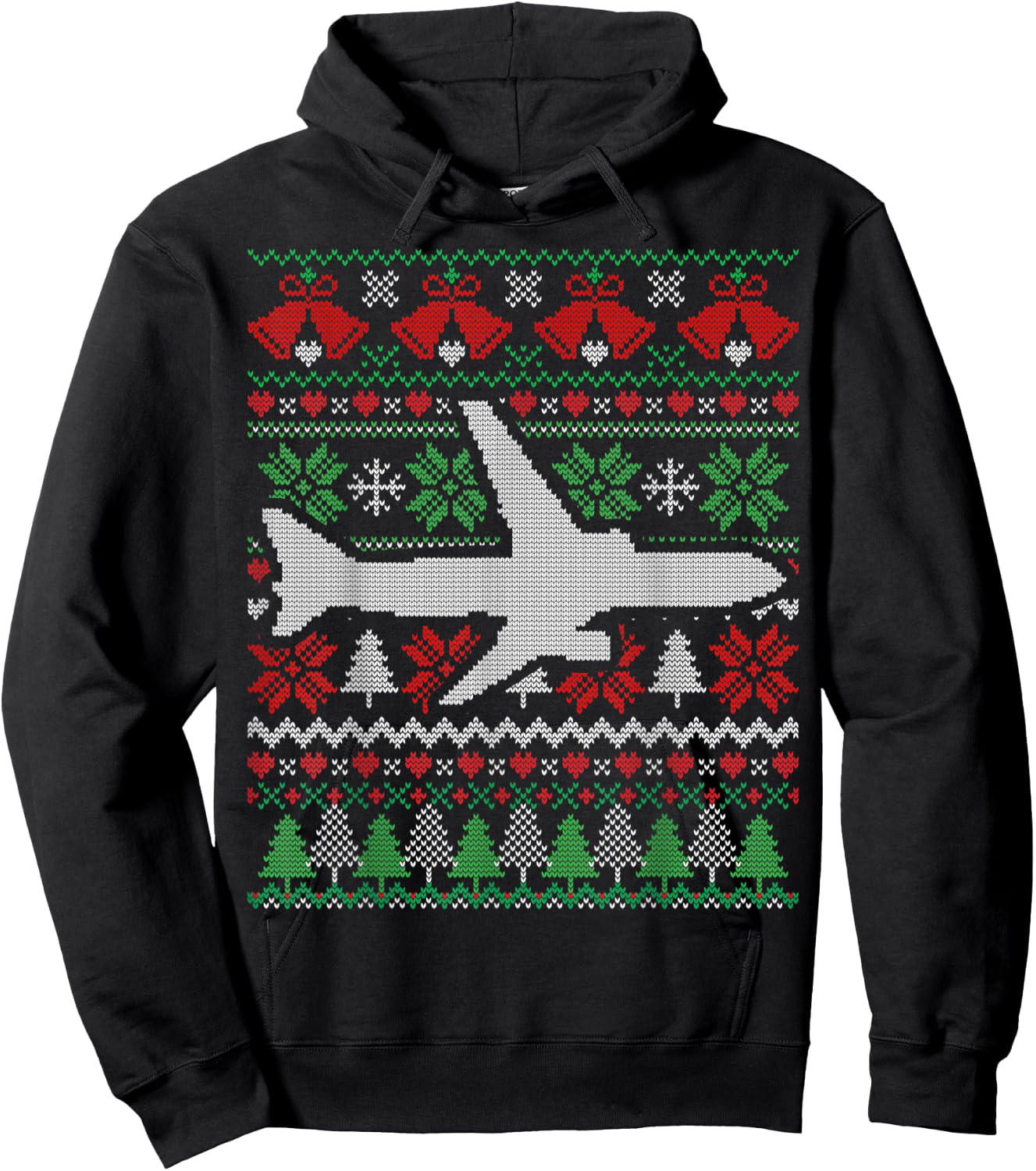 Christmas Airplane Aviation Gift Hoodie - Hoodie | Black