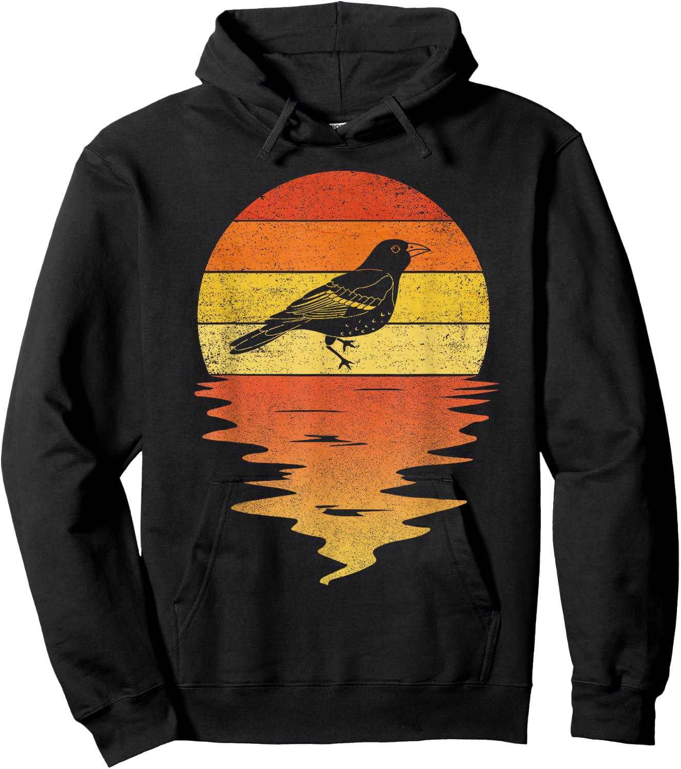 Bird Oriole Shirt Retro Sunset Vintage Oriole Birds Hoodie - Hoodie | Black