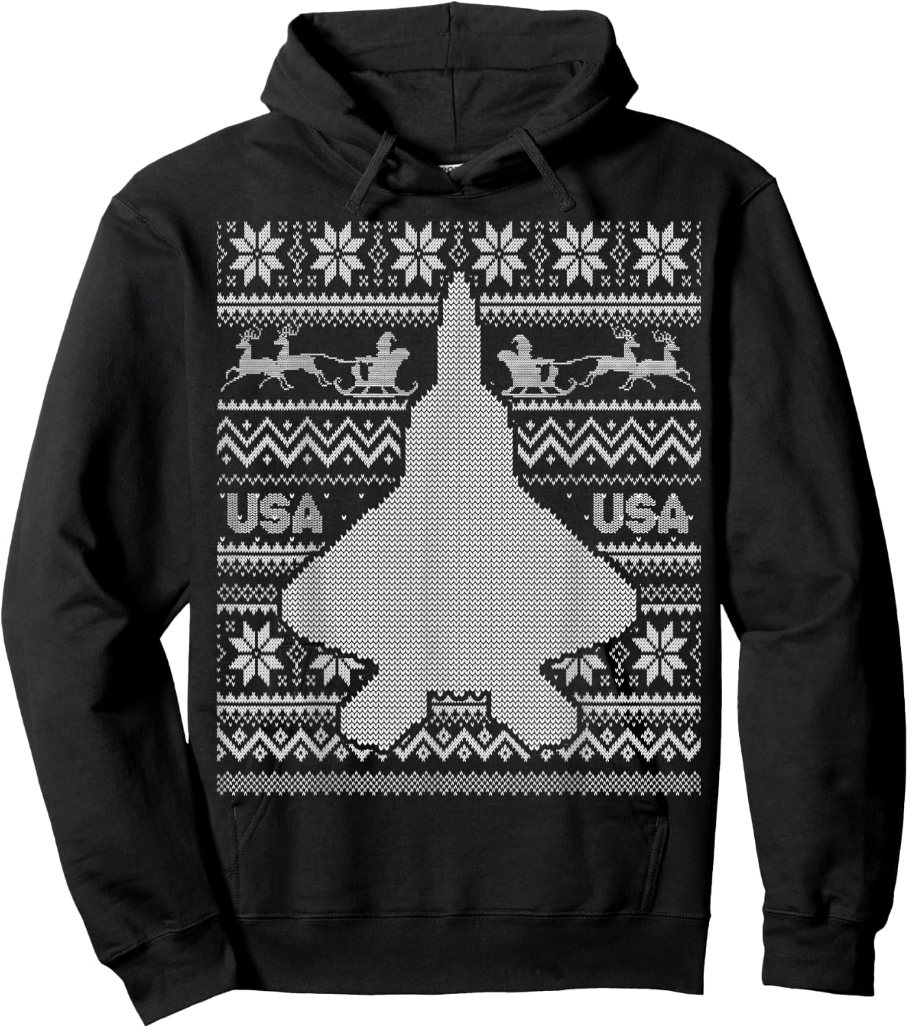 F 22 Raptor Ugly Christmas Sweater Style Hoodie - Hoodie | Black