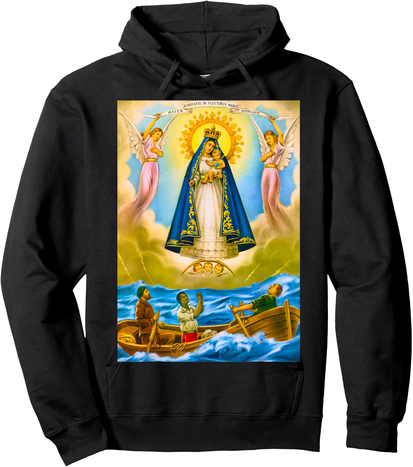 AfroCuban Religious Virgin Caridad del Cobre Cuba Santeria Oshun -Adults Black Hoodie - Hoodie | Black
