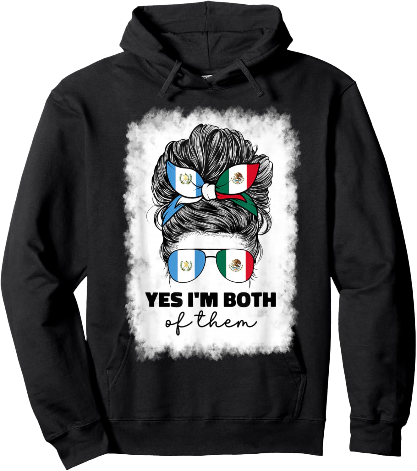 Half Mexican And Guatemalan Mexico Guatemala Flag Girl Women Hoodie - Hoodie | Black