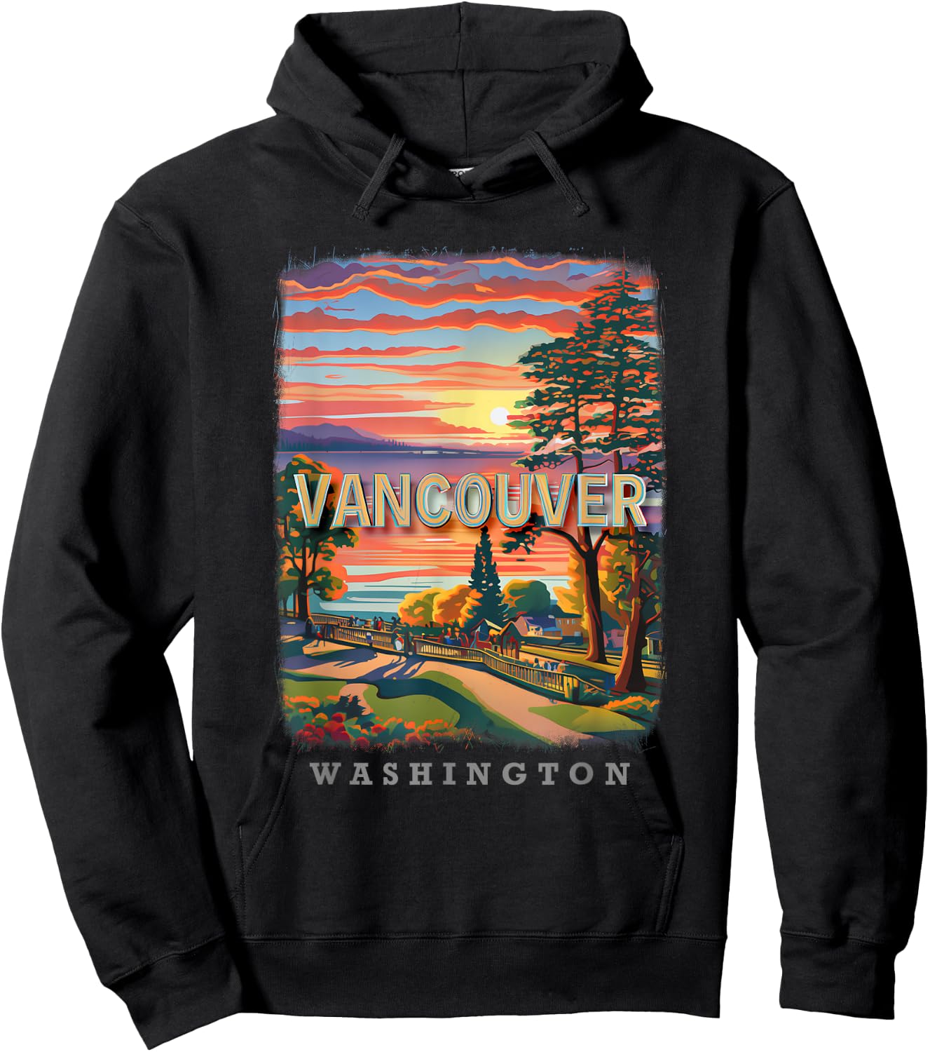 Vancouver Washington WA Riverside Bliss SD646 Hoodie - Hoodie | Black