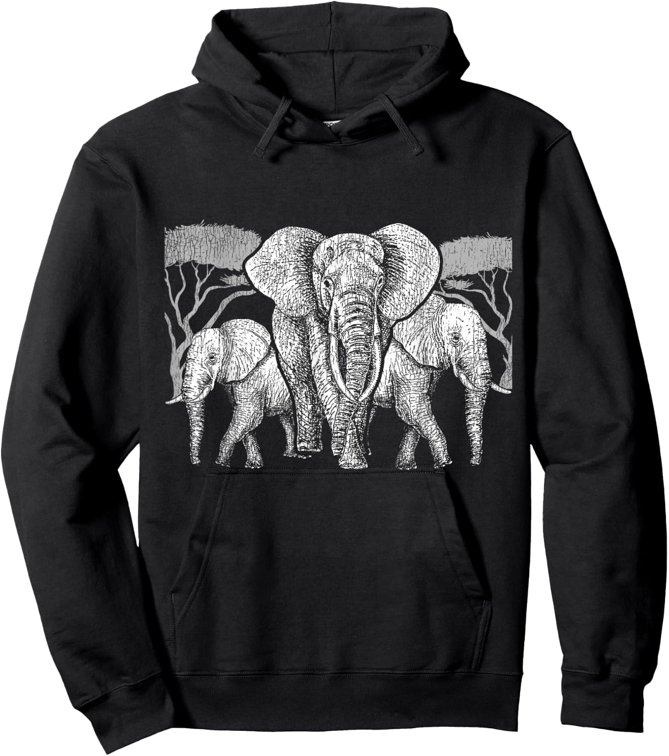 Elephant Family Africa Safari Animal Keeper Gift Elephant Hoodie - Hoodie | Black