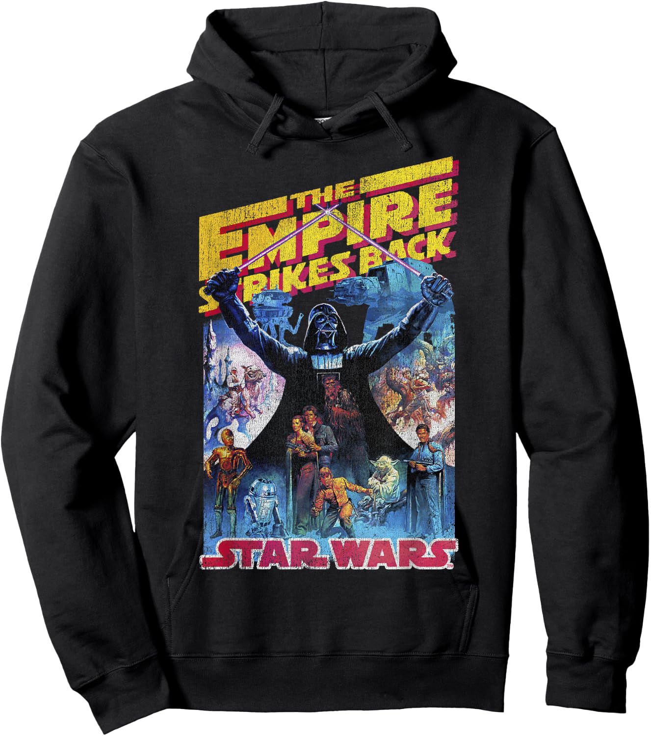 Star Wars Empire Strikes Back Retro Poster Hoodie - Hoodie | Black