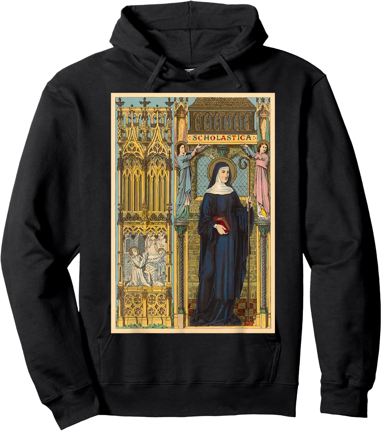St. Scholastica Benedict Catholic Saints Benedictines Hoodie - Hoodie | Black