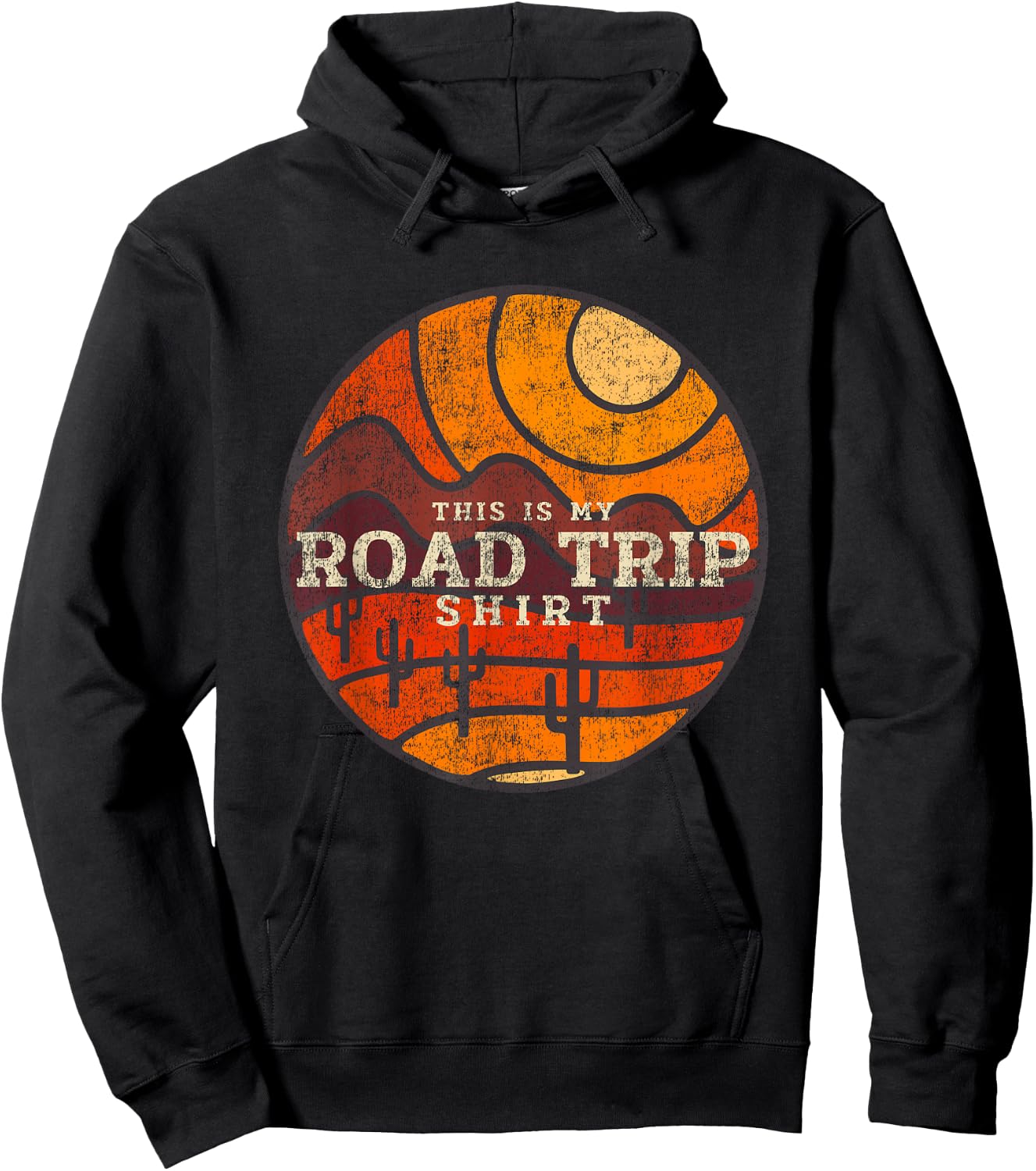 This Is My Road Trip Shirt Cactus Mountain Desert Sunset Art Hoodie - Hoodie | Black