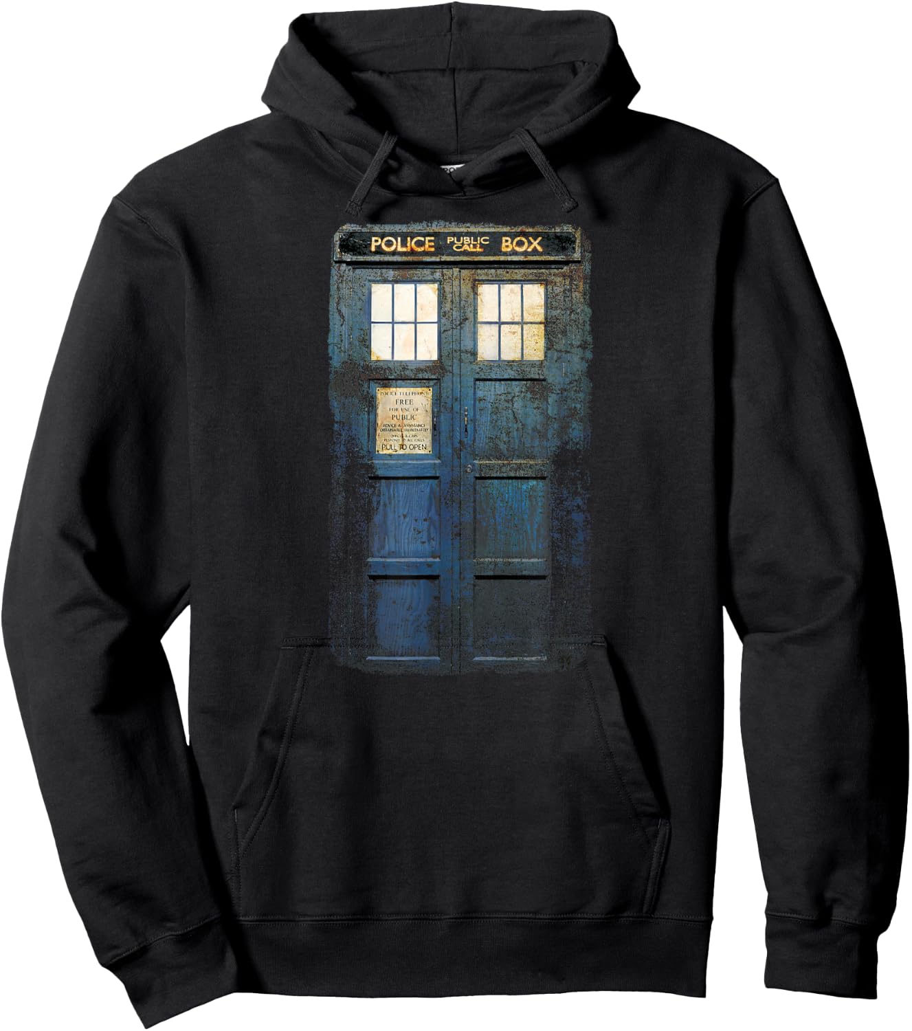Cosplay Tardis Distressed Time-Traveller Sci-Fan Hoodie - Hoodie | Black