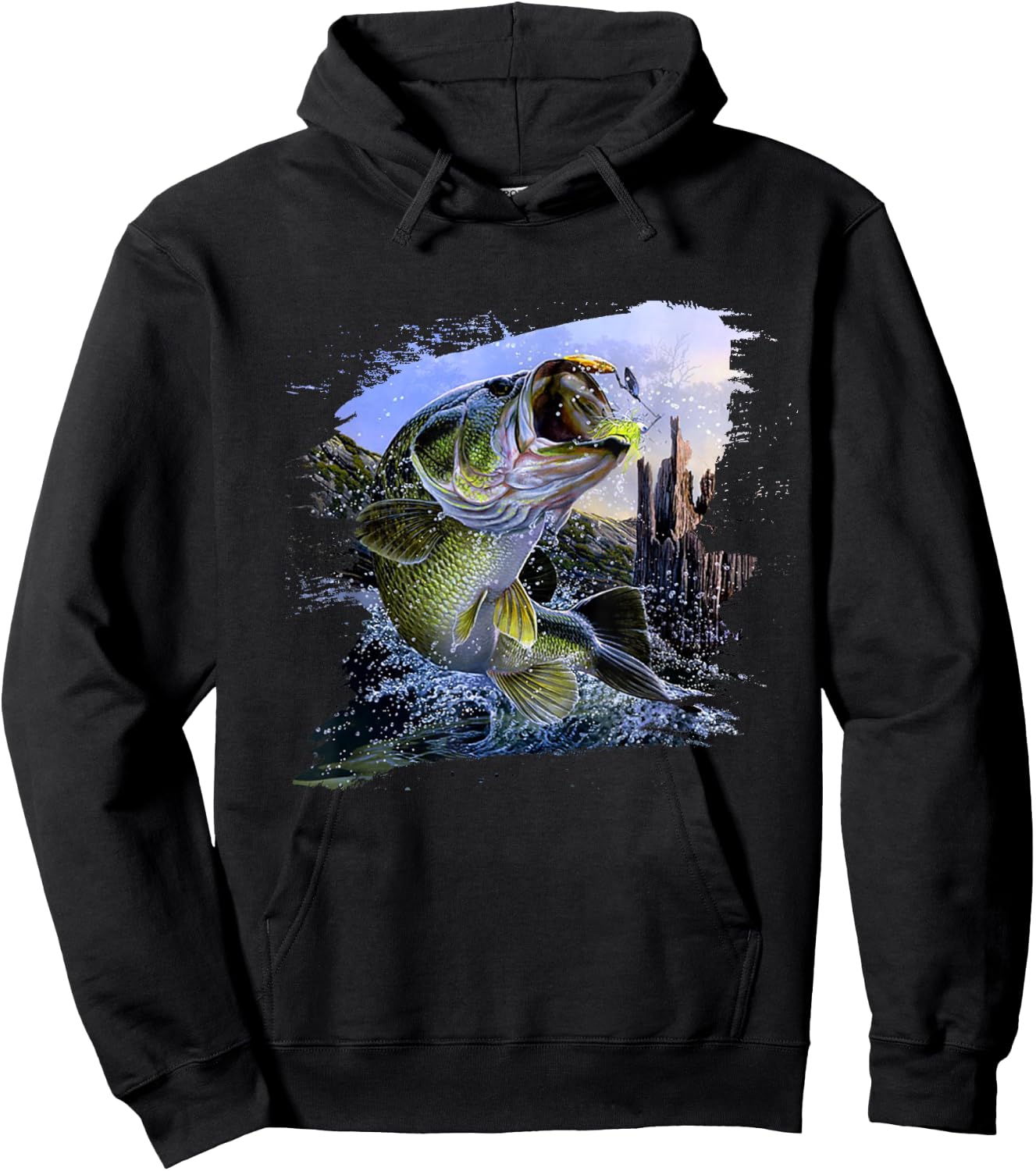 Largemouth Bass Fishing Cool Fish Hunting Lovers Hoodie - Hoodie | Black