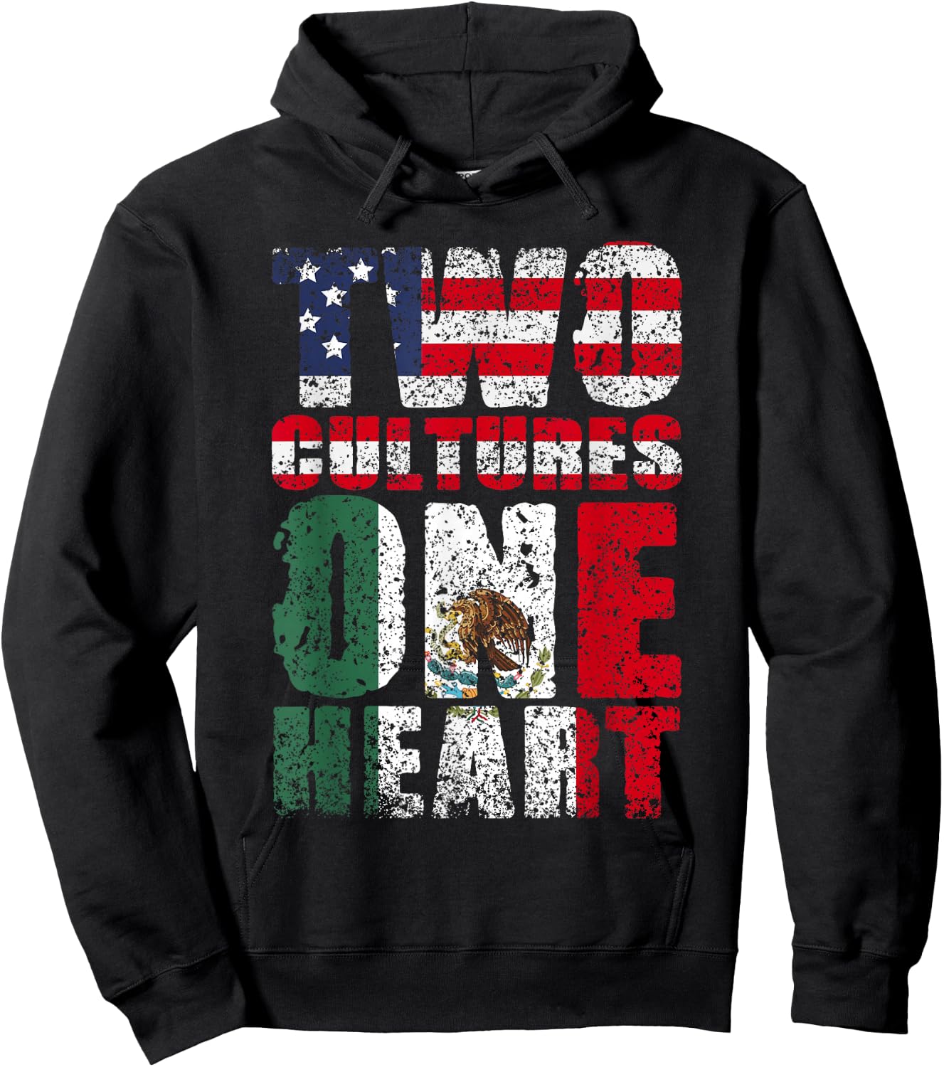 Zwei Kulturen EIN Herz Mexico USA Mexican American Hoodie - Hoodie | Black