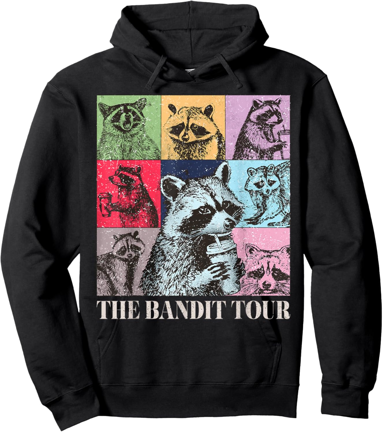 Raccoon The Bandit Tour Funny Raccoon Summer 2024 Hoodie - Hoodie | Black