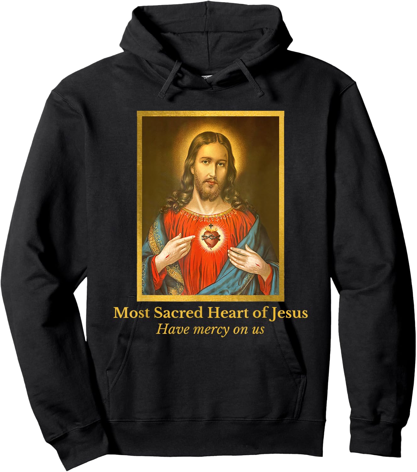 Heart of Jesus Catholic Quote Hoodie - Hoodie | Black