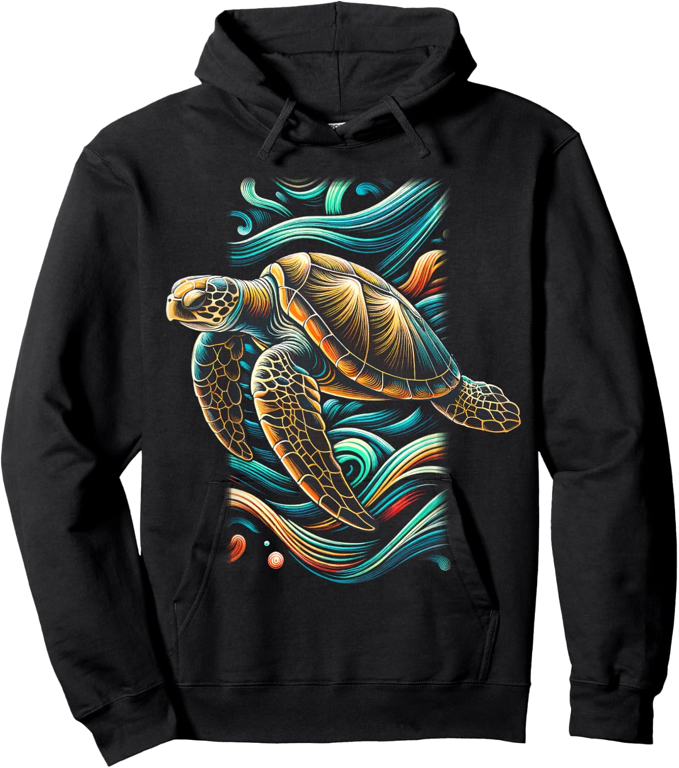 Sea Turtle Beach Lover Ocean Animal Graphic Novelty Hoodie - Hoodie | Black
