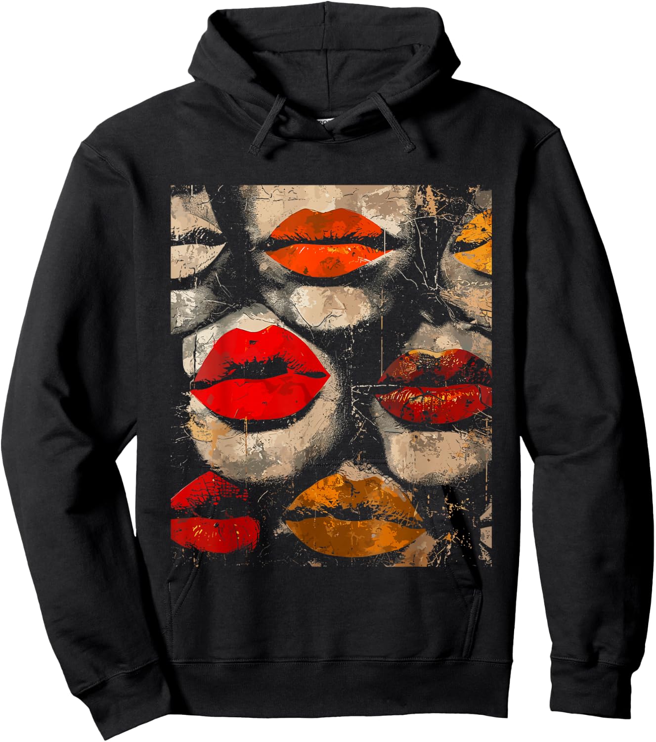 Beautiful Kissing Lips with Red Lipstick Men, Women, Girls Hoodie - Hoodie | Black