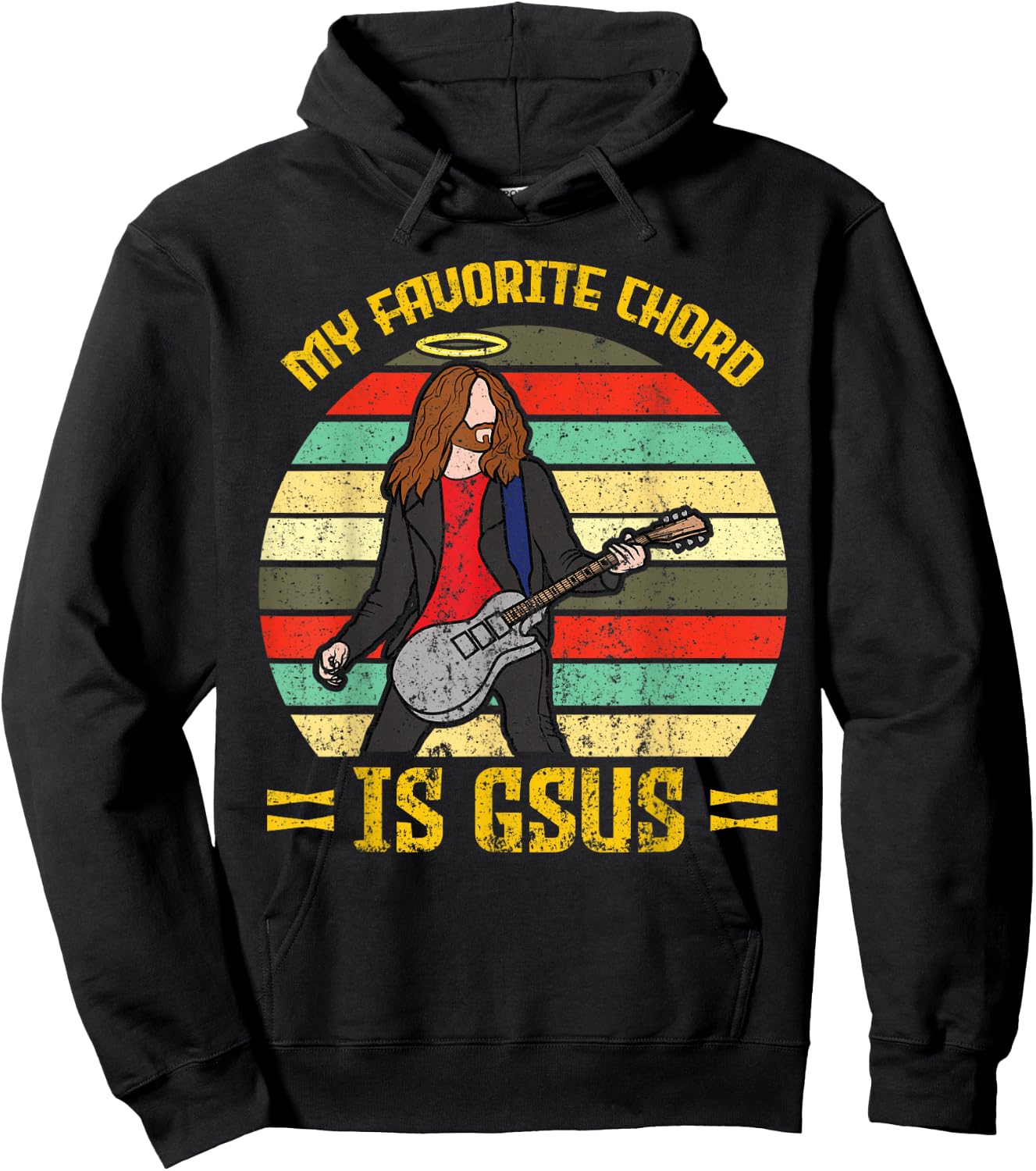 My Favorite Chord Is Gsus Jesus Church Faith Guitar Hoodie - Hoodie | Black