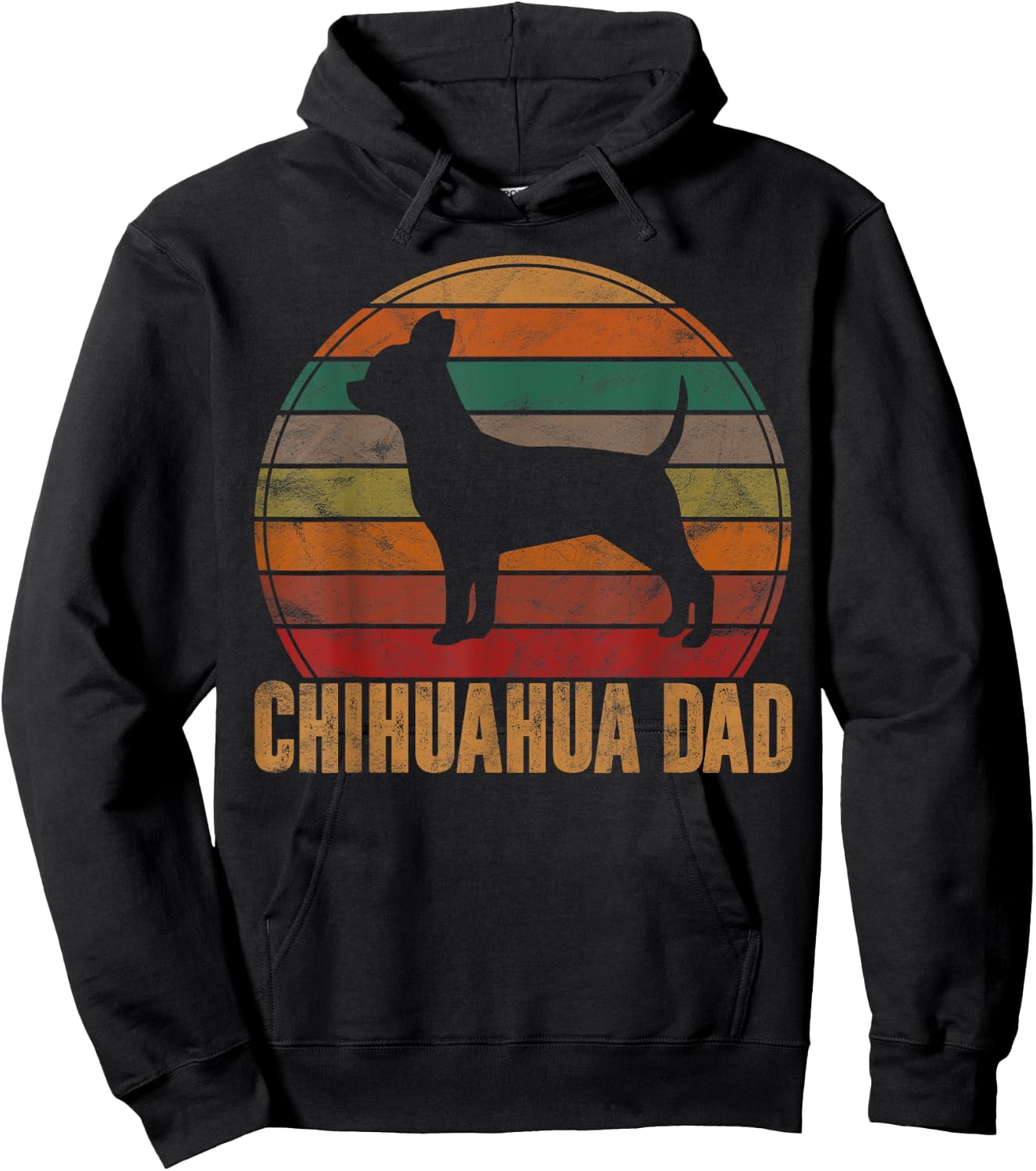 Retro Chihuahua Dad Gift Chi-chi Daddy Dog Owner Pet Father Men Women Girls Kids Hoodie - Hoodie | Black