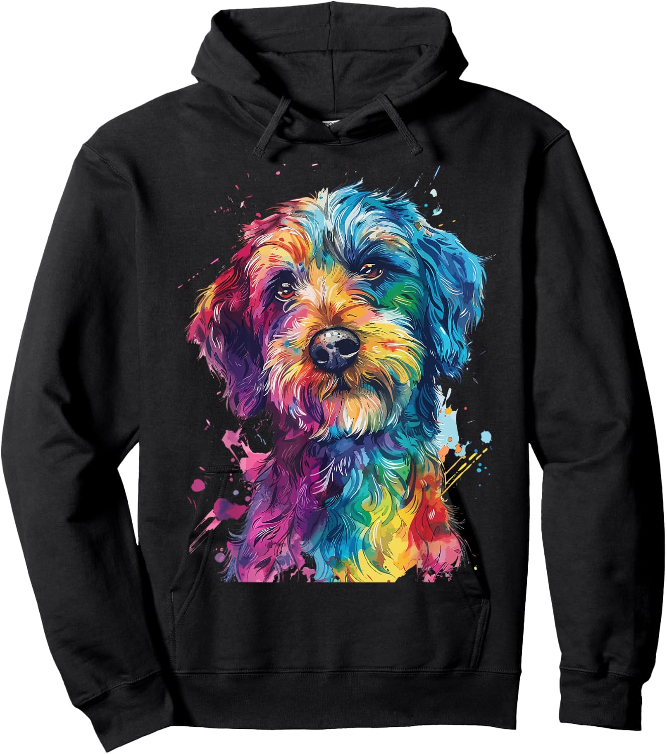 Labradoodle Lovers Pop Art Colorful Labradoodle Dog Hoodie - Hoodie | Black