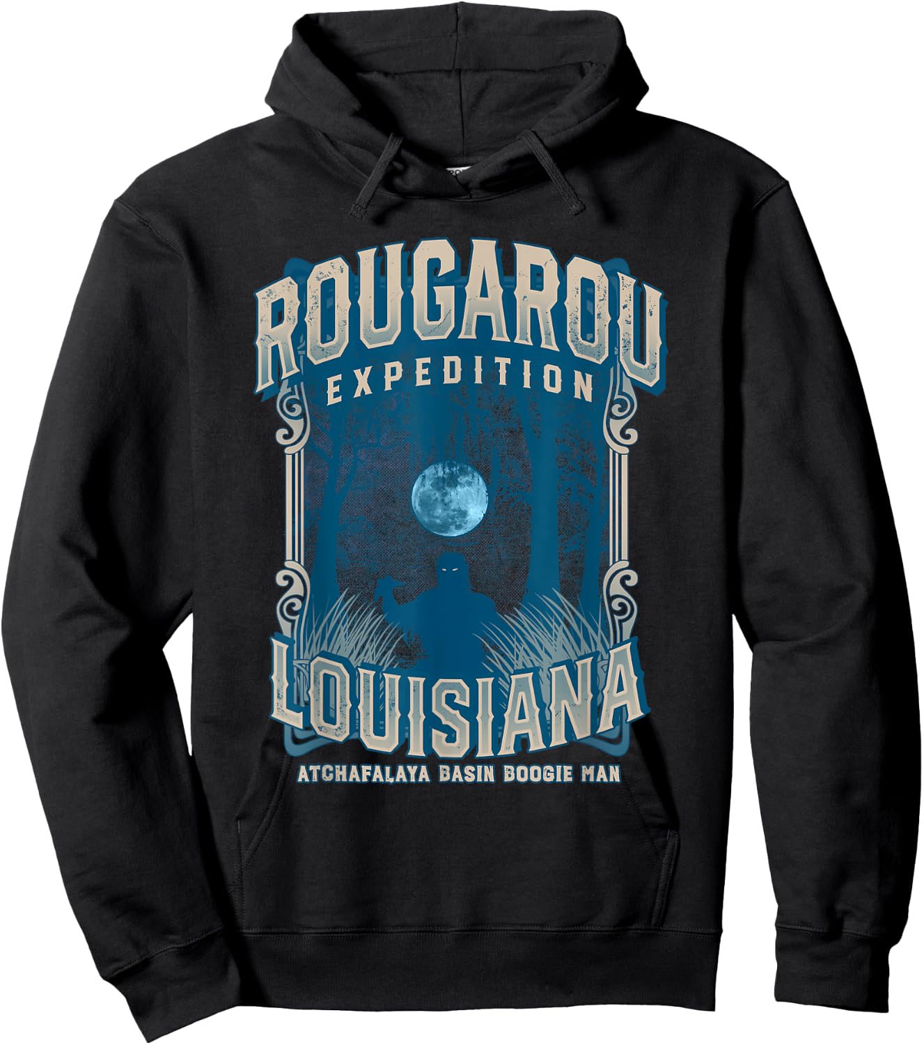 Rougarou Expedition Louisiana Swamp Monster Werewolf Legend Hoodie - Hoodie | Black
