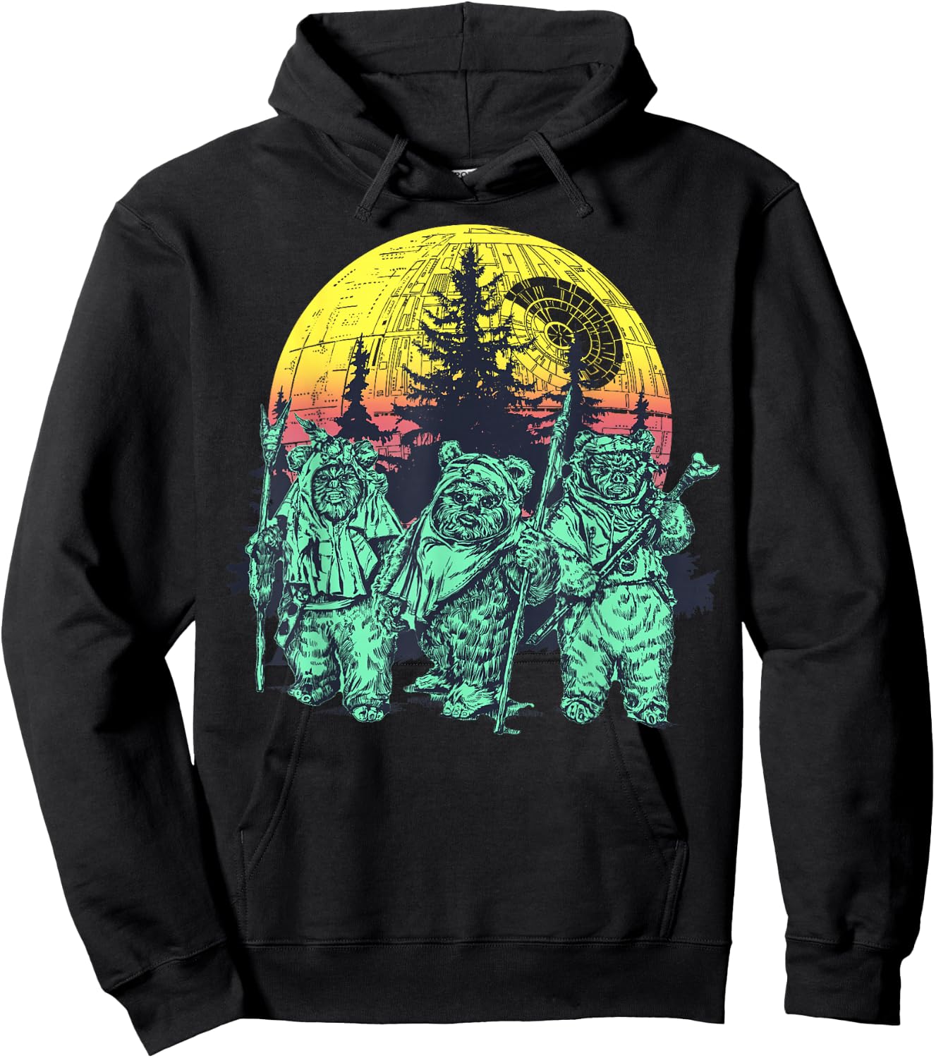 Star Wars Endor Ewok Forest Sunset Hoodie - Hoodie | Black