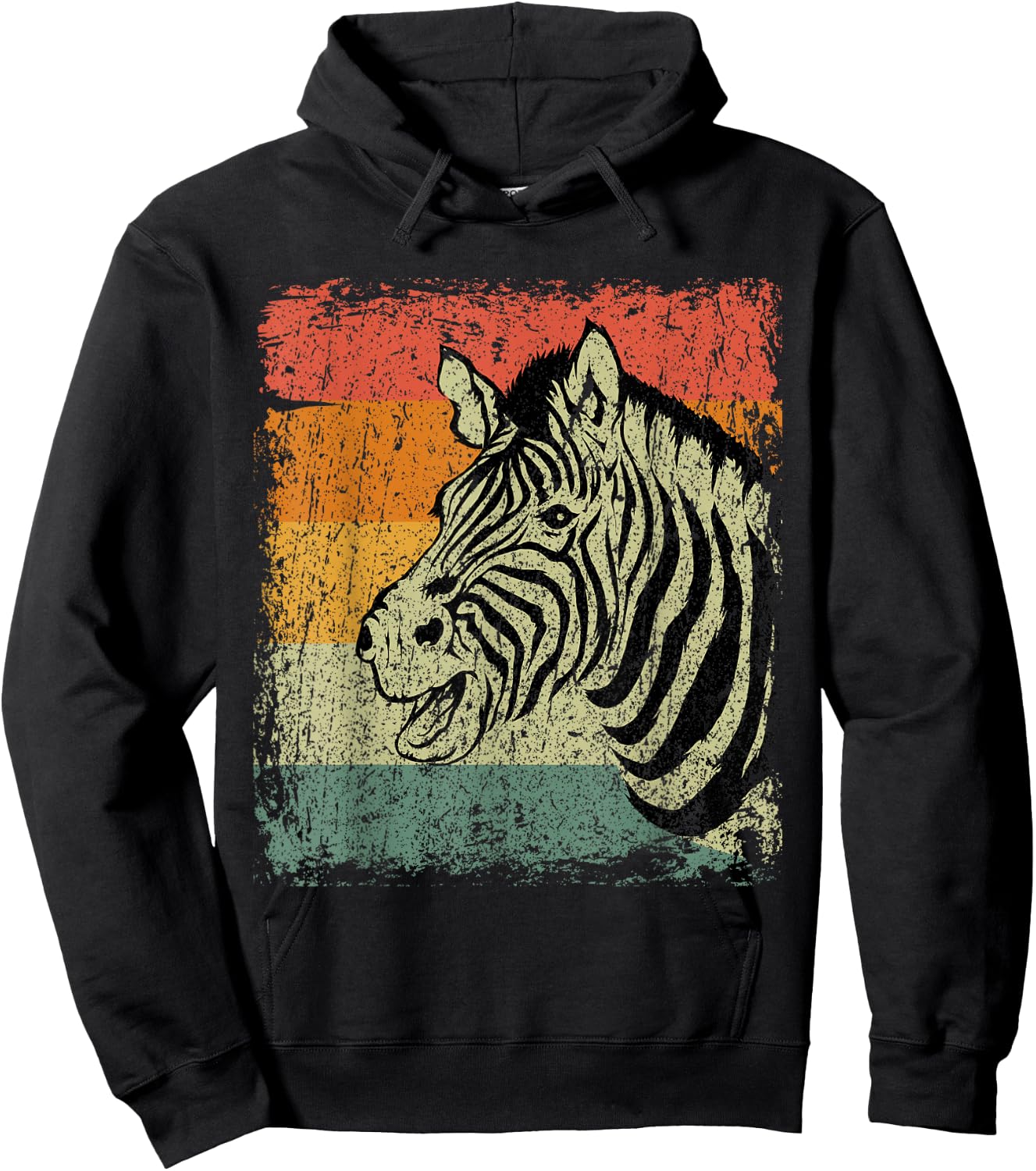 Retro Zebra Gift Vintage Zebra Hoodie - Hoodie | Black