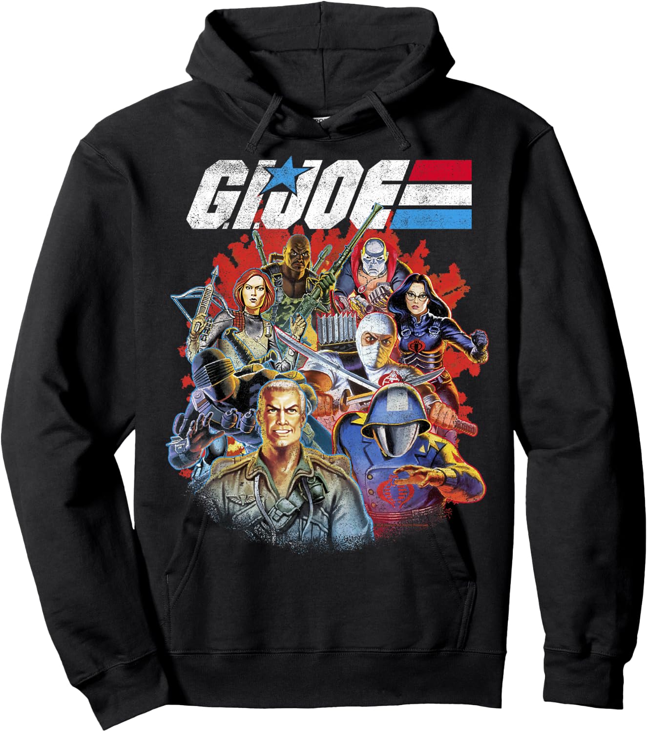 G.I. Joe Retro Group Shot American Hero Fade Logo Small Hoodie - Hoodie | Black