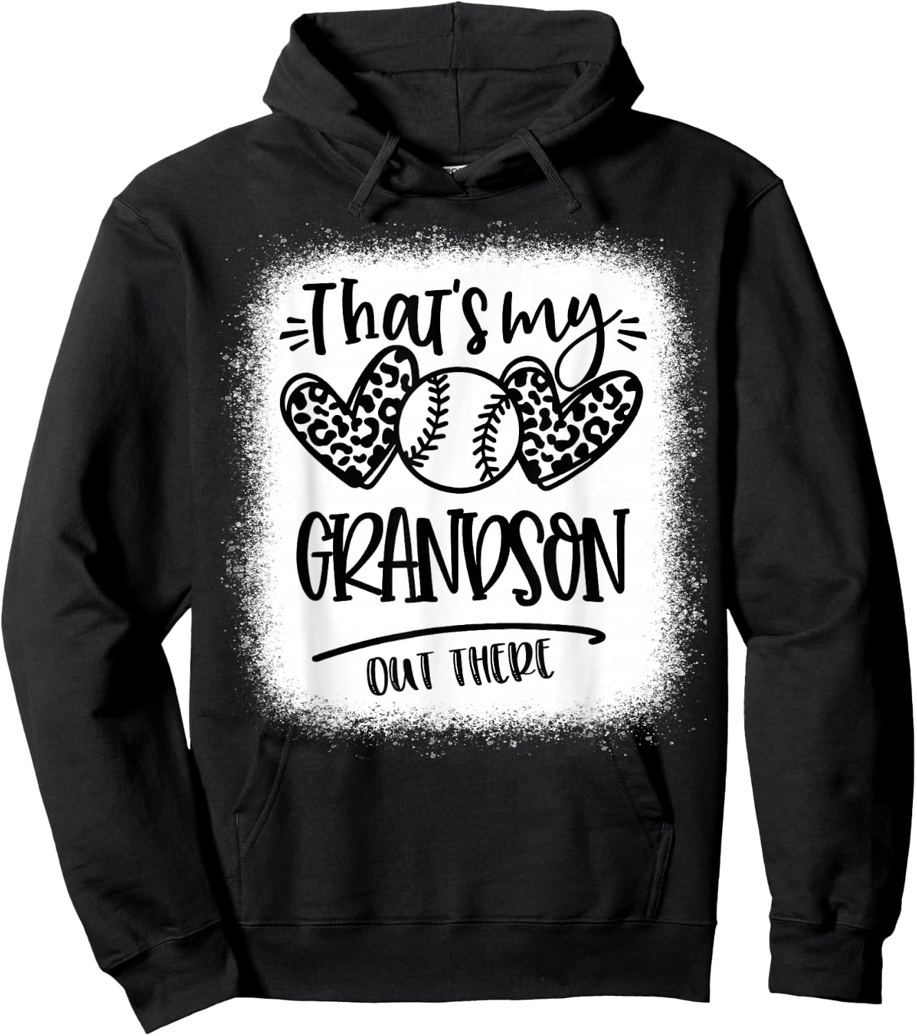 That's My Grandson out There Baseball Grandma & Grandpa Hoodie - Hoodie | Black