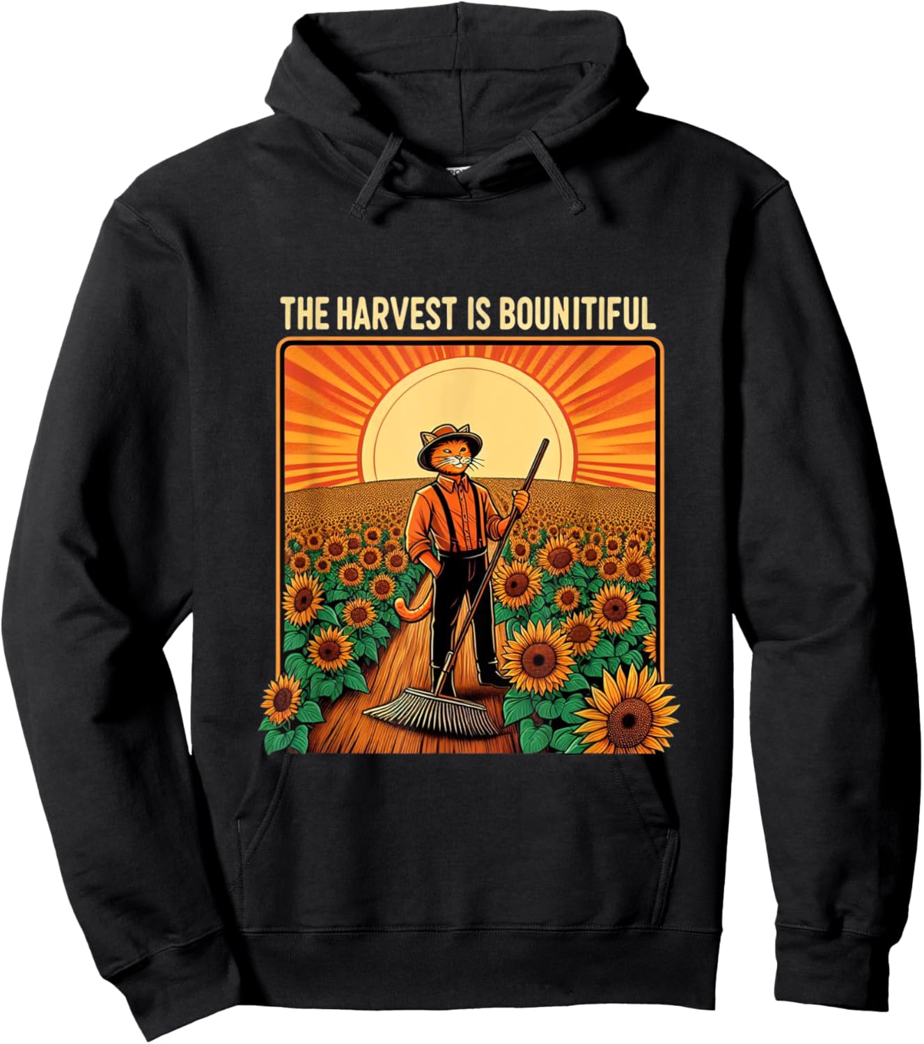 The harvest is bountiful funny farmer cat Women Hoodie - Hoodie | Black