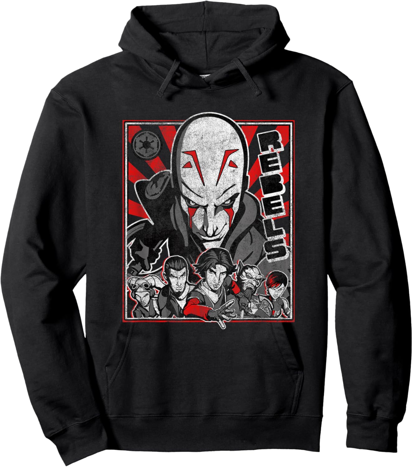 Star Wars Rebels Grand Inquisitor Over Rebels Team Poster Hoodie - Hoodie | Black