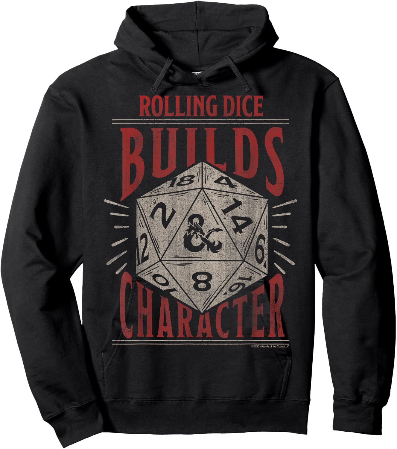 Dungeons & Dragons Rolling Dice Builds Character Short Sleeve Hoodie - Hoodie | Black