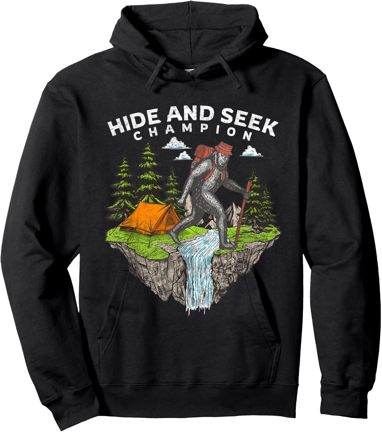 Funny Bigfoot Hide and Seek Champion Hoodie - Hoodie | Black
