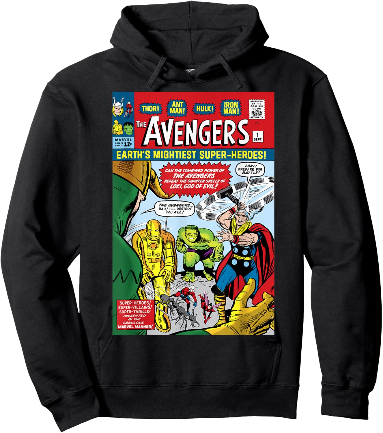 Marvel Avengers First Issue Comic Cover Small Hoodie - Hoodie | Black