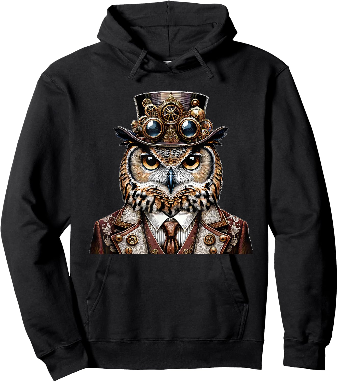 Steampunk Owl Women Men Kids Steampunk Owl Hoodie - Hoodie | Black