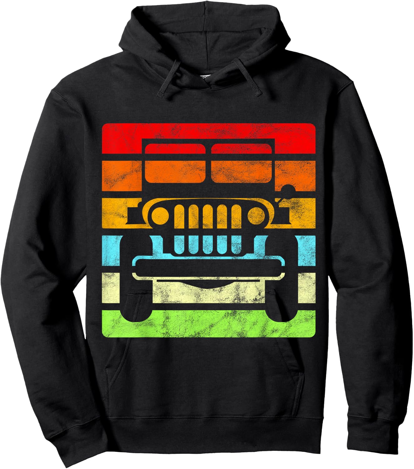 Off Road 4X4 Vintage Retro 70s Sunset Off Road Gift Hoodie - Hoodie | Black