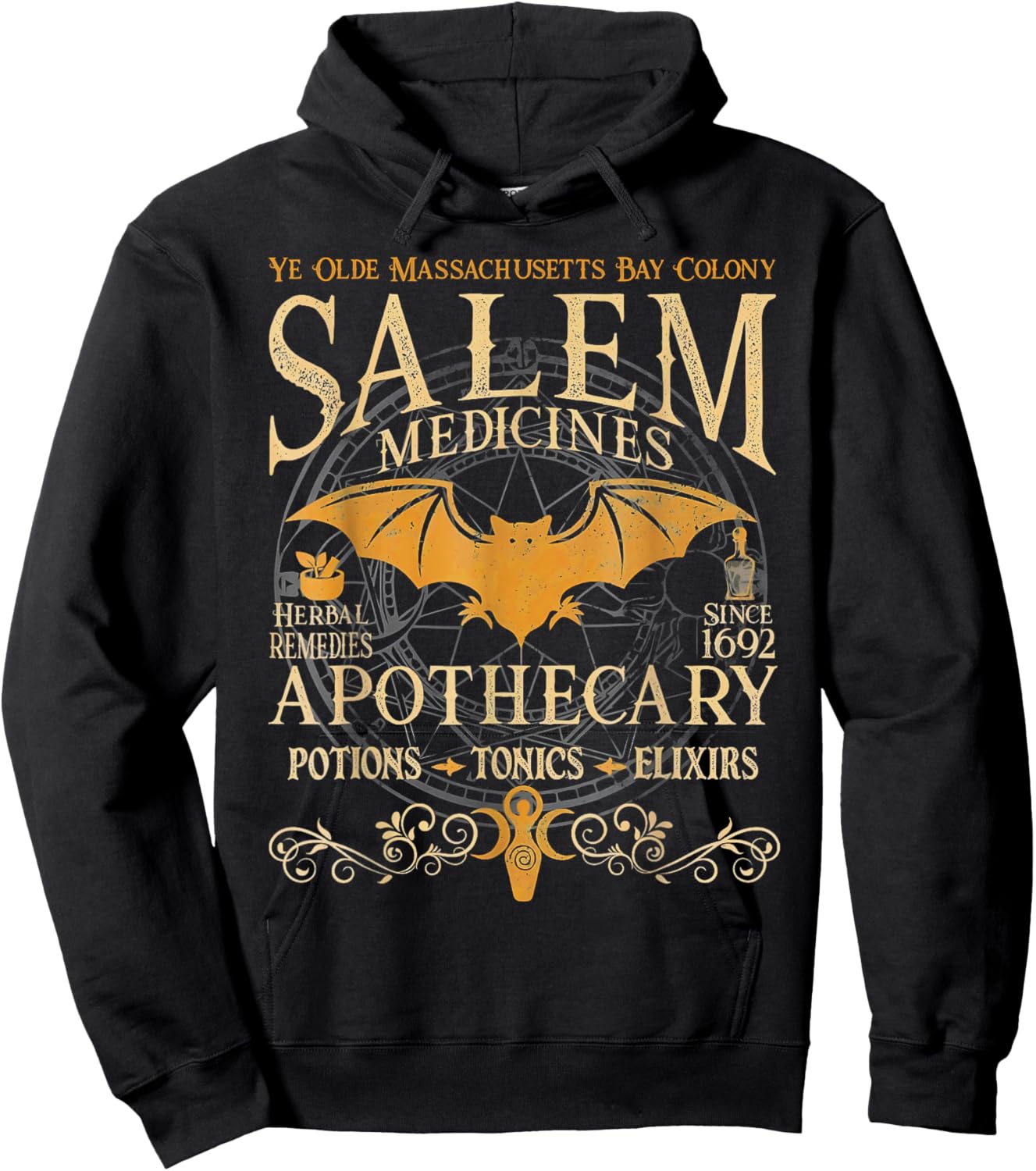 Salem Medicines Apothecary Witch Spooky Season Halloween Hoodie - Hoodie | Black