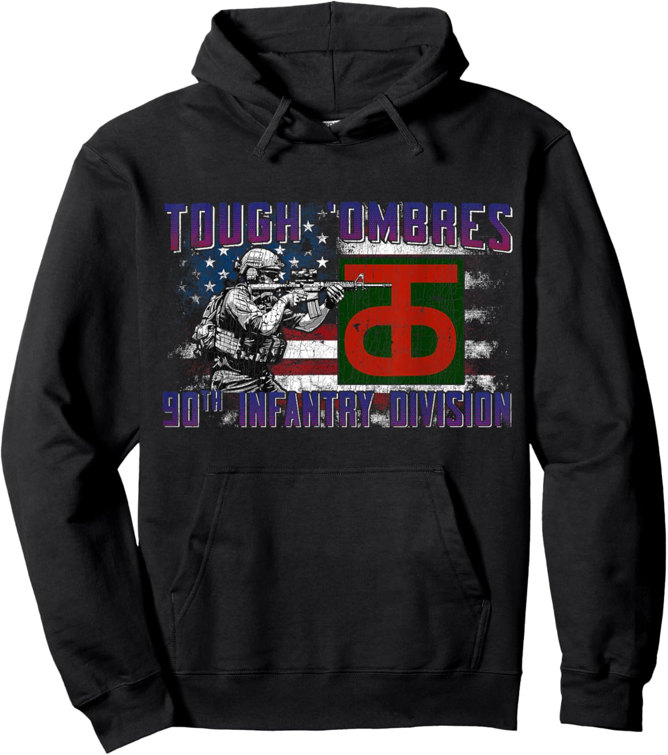90th Infantry Division 90th ID Tough 'Ombres Division Gifts Hoodie - Hoodie | Black