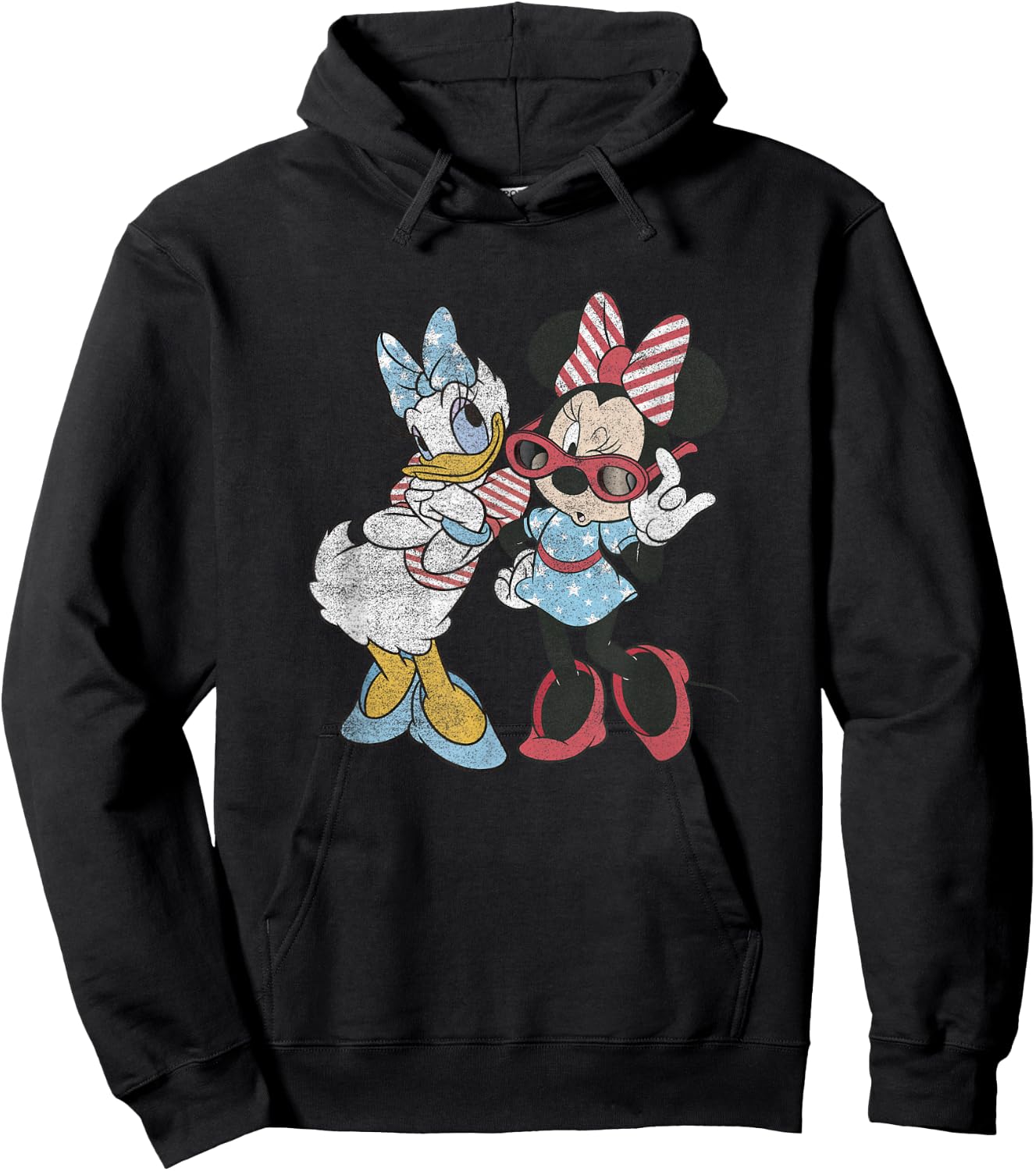 Disney Mickey & Friends Vintage 4th of July Minnie & Daisy Hoodie - Hoodie | Black