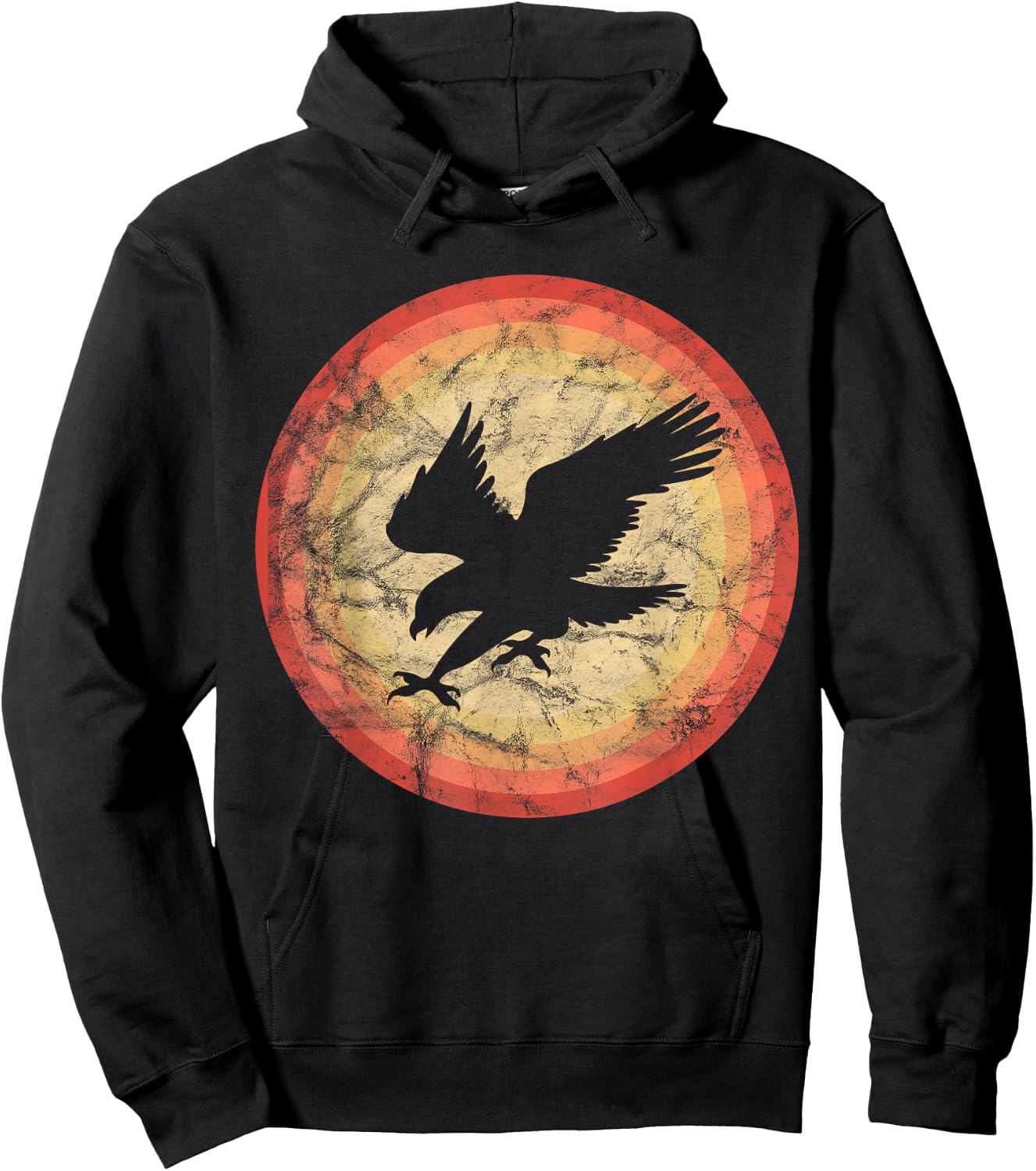 Vintage Retro Hawk Bird Sunset Hoodie - Hoodie | Black